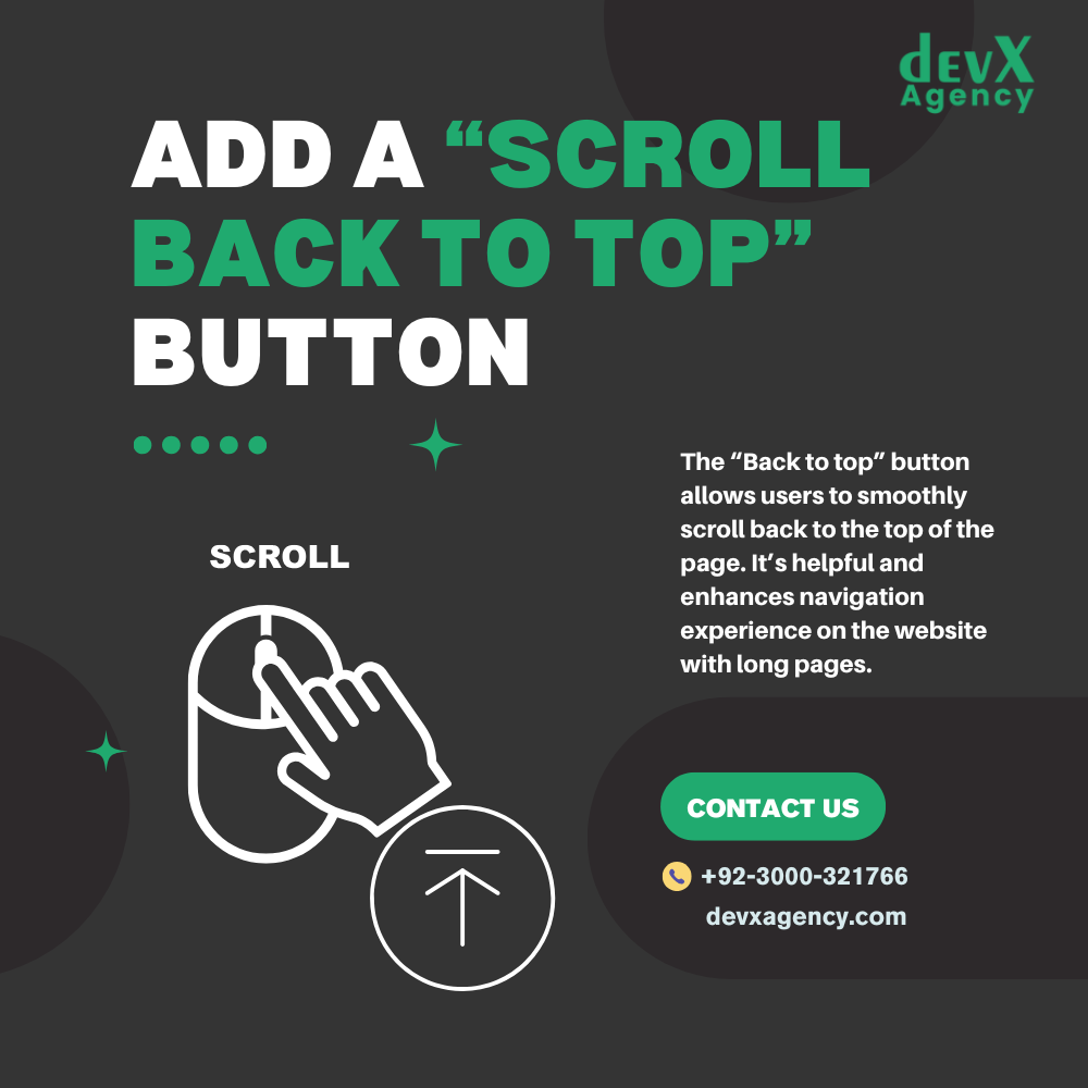 Add a “Scroll back to top” button