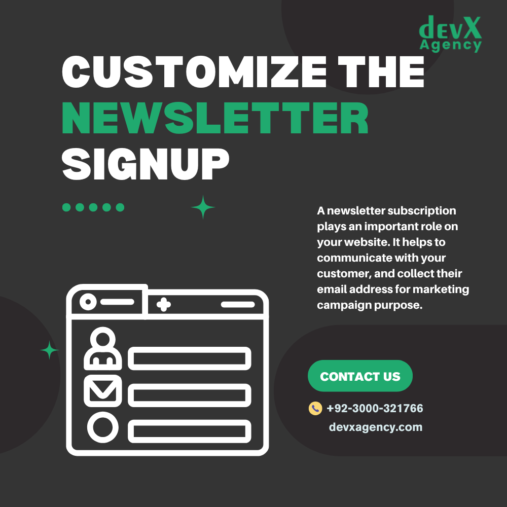 Customize the newsletter signup